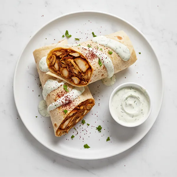 Chicken Musahab wrap With Sumac Toum Sauce